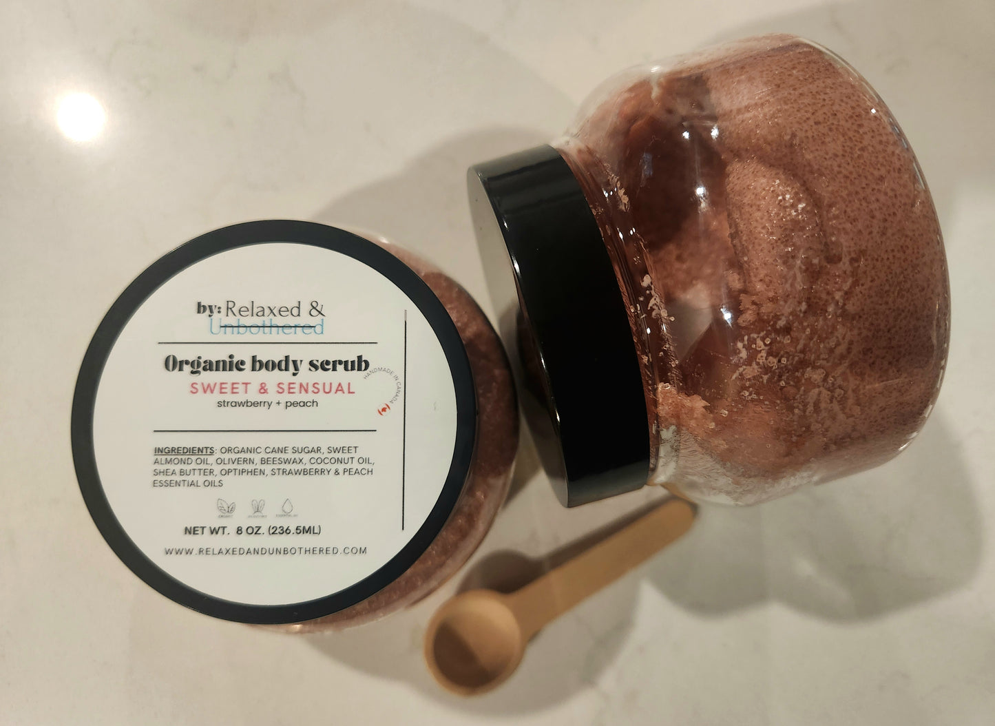 Sweet & Sensual [strawberry + peach] Organic Body Scrub (8oz)