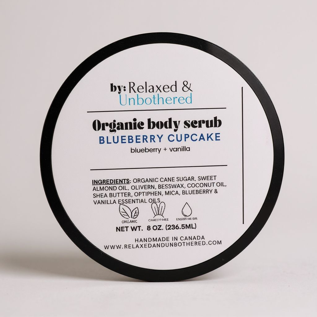 Blueberry Cupcake [blueberry + vanilla] Organic Body Scrub (8oz)